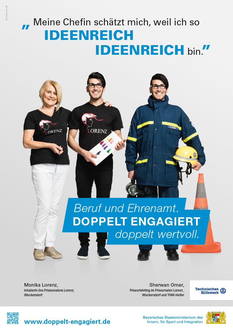 Doppelt Engagiert Plakat A1 Hoch Thw